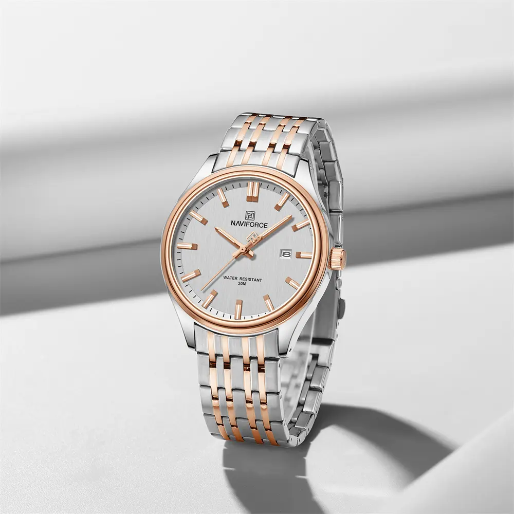 ست ساعت مچی عقربه ای زنانه و مردانه نیوی فورس مدل NF8040SRGW