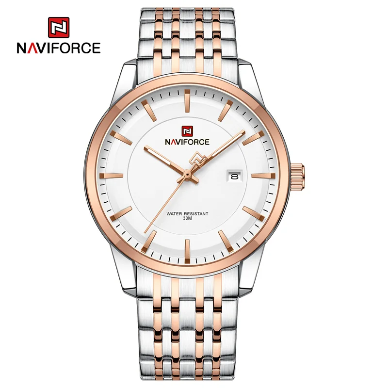 ست ساعت مچی عقربه ای زنانه و مردانه نیوی فورس مدل NF9228SWRG