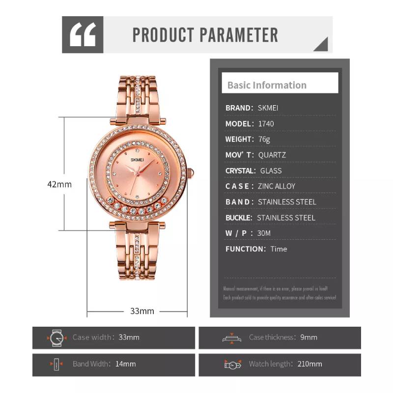 ساعت مچی عقربه‌ای زنانه اسکمی مدل 1740S
